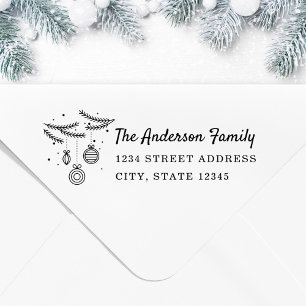 Weihnachts-Kiefer-Ornamente mit individuellem Fami Permastempel