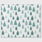 Weihnachts-Kiefern-Illustrationsmuster Geschenkpapier (Flach)