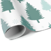 Weihnachts-Kiefern-Illustrationsmuster Geschenkpapier (Rolleneckpunkt)