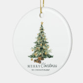 Weihnachts-Kiefernbaum-Foto-Familien-Schmuck Keramik Ornament (Links)