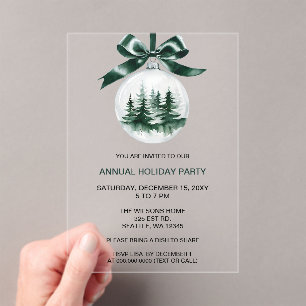 Weihnachts-Kiefernbaum-Schmuck Feierparty Acryleinladungen