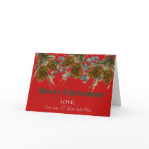 Weihnachts-Kieferzapfen-Feiertagskarte