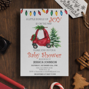 Weihnachts-Kind-LKW-Baby-Party-Bundle-Joy Einladung