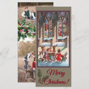 Weihnachts-Kinder-Krippen-Photokarte Karte