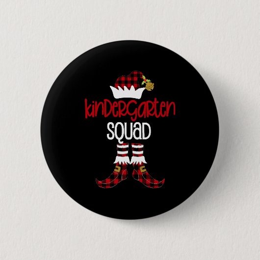 Weihnachts-Kindergarten Squad Elf Lehrerin Student Button (Vorderseite)