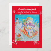 Weihnachts-Kinderkarte für einen Freund. Feiertagskarte (Vorne/Hinten)