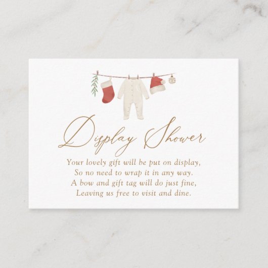 Weihnachts-Kinderkleidung Showdusche Begleitkarte (Vorderseite)