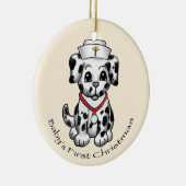 Weihnachts-Kindermädchen Keramikornament (Rechts)