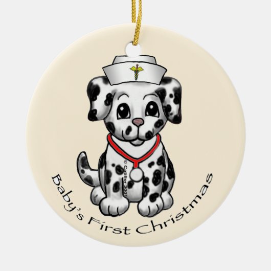 Weihnachts-Kindermädchen Keramikornament (Vorne)