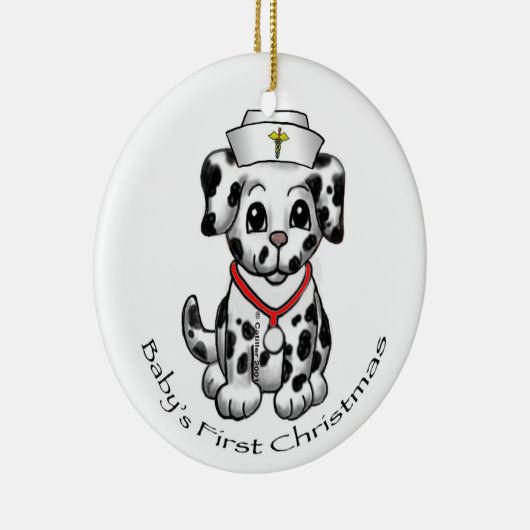 Weihnachts-Kindermädchen Keramikornament (Rechts)