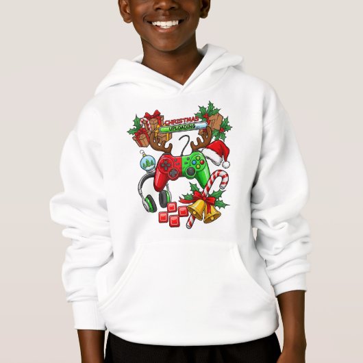 Weihnachts-Kinderpullover mit Kapuze Hoodie (Vorderseite)