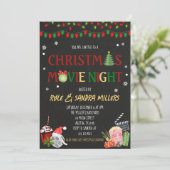 Weihnachts-Kinoabend Einladung (Stehend Vorderseite)