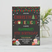 Weihnachts-Kinoabend Einladung (Stehend Vorderseite)