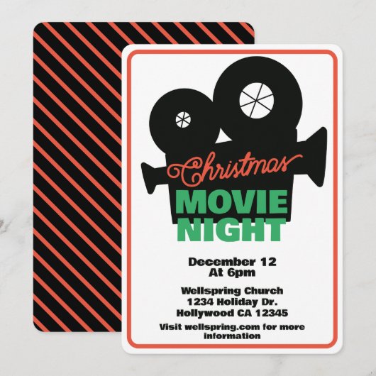 Weihnachts-Kinoabend Einladung (Vorne/Hinten)