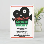 Weihnachts-Kinoabend Einladung (Stehend Vorderseite)
