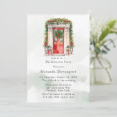 Weihnachts-Kirchentor Winter Junggeselinnen-Abschi Einladung (Stehend Vorderseite)