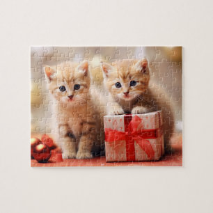 Weihnachts-Kitten Duo Jigsaw Puzzle