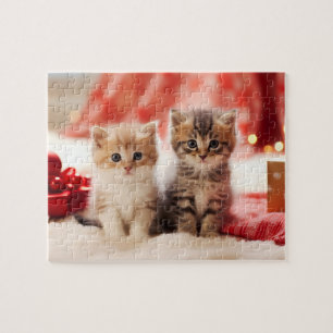 Weihnachts-Kitten Duo Jigsaw Puzzle