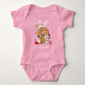 Weihnachts-Kitten Gingerbread Letter D Girl Baby Strampler (Vorderseite)