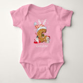 Weihnachts-Kitten Gingerbread Letter G Girl Baby Strampler (Vorderseite)