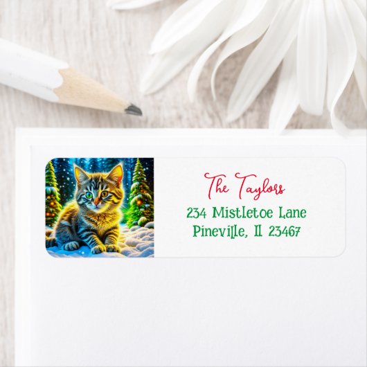 Weihnachts-Kitten im Schnee (Insitu)