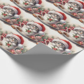 Weihnachts-Kitten in einem Teacup Geschenkpapier (Ecke)