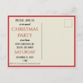 Weihnachts-Kitten mit einem roten Bow Einladungspostkarte (Rückseite)