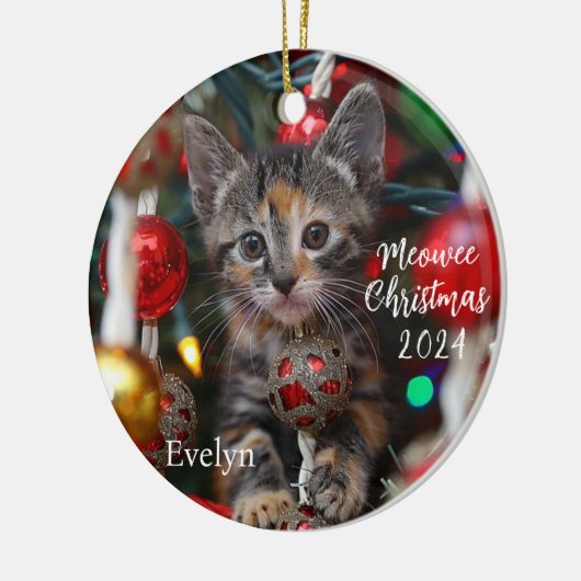 Weihnachts-Kitten Personalisierte Ornament (Links)