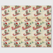 Weihnachts Kitten reiten mit einer Candy Cane Geschenkpapier (Flach)