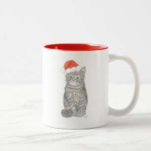 Weihnachts-Kitten-Tasse Zweifarbige Tasse