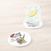 Weihnachts Kittie Kat-mit Lebkuchen Mann. Getränkeuntersetzer (Seite)