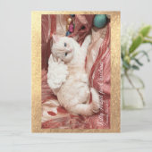 Weihnachts-Kitty Engel Karte (Stehend Vorderseite)
