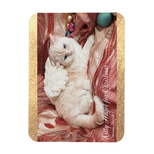 Weihnachts-Kitty Engel Magnet (Vertikal)