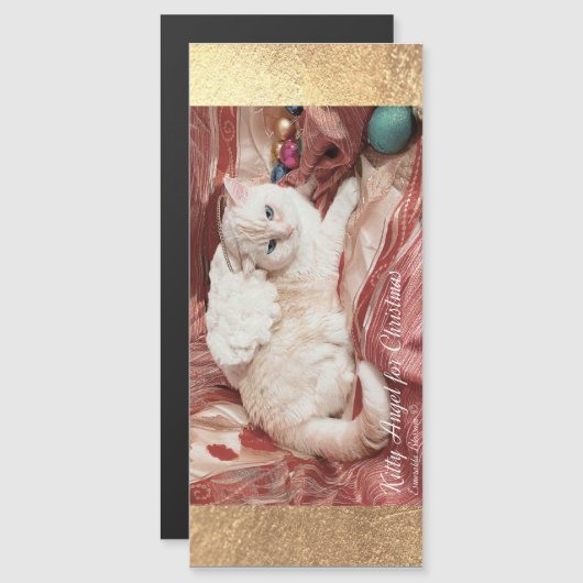 Weihnachts-Kitty Engel Magnetkarte (Vorne/Hinten)
