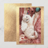 Weihnachts-Kitty Engel Mitteilungskarte (Vorne/Hinten)