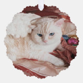 Weihnachts-Kitty Engel Ornament Karte (Vorderseite)