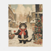 Weihnachts Kitty Snowy Day Fleecedecke (Vorderseite)