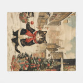Weihnachts Kitty Snowy Day Fleecedecke (Vorderseite (Horizontal))