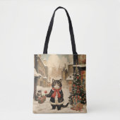 Weihnachts Kitty Snowy Day Tasche (Vorderseite)