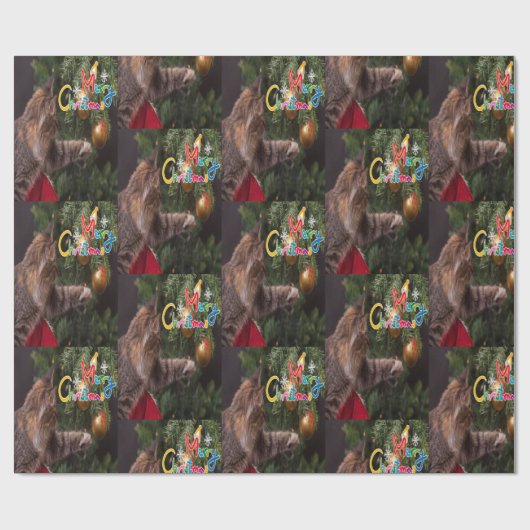 Weihnachts-Kitty-Umschlagpapier Geschenkpapier (Flach)