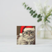 Weihnachts-Kitty-Weihnachtsmannmütze Begleitkarte (Stehend Vorderseite)