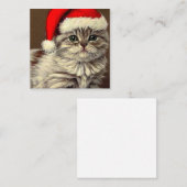 Weihnachts-Kitty-Weihnachtsmannmütze Begleitkarte (Vorne/Hinten)