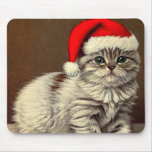 Weihnachts-Kitty-Weihnachtsmannmütze Mousepad