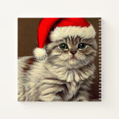 Weihnachts-Kitty-Weihnachtsmannmütze Notizblock (Rückseite)