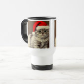 Weihnachts-Kitty-Weihnachtsmannmütze Reisebecher (Vorderseite Links)