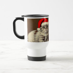 Weihnachts-Kitty-Weihnachtsmannmütze Reisebecher