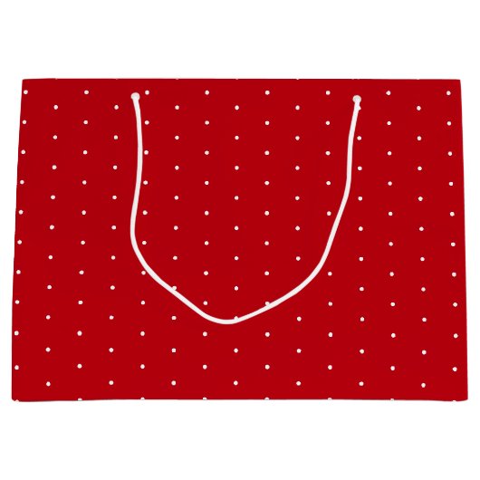 Weihnachts-Klassik Rot und Weiß Polka Dot Schnee Große Geschenktüte (Vorderseite)