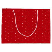 Weihnachts-Klassik Rot und Weiß Polka Dot Schnee Große Geschenktüte (Rückseite)