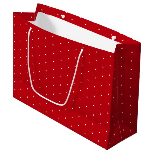 Weihnachts-Klassik Rot und Weiß Polka Dot Schnee Große Geschenktüte (Vorderseite Schrägansicht)