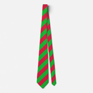 Weihnachts-Klassiker Grün und Rot Streifen Krawatte